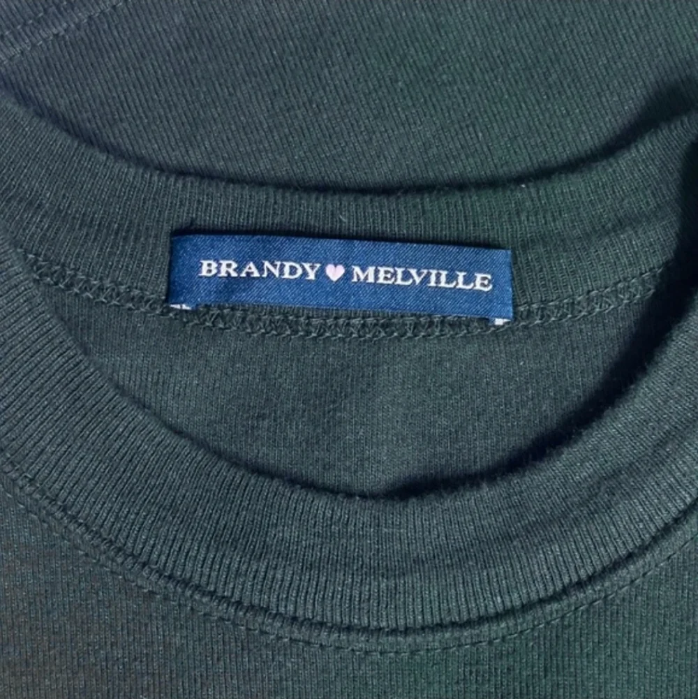 BRANDY MELVILLE Dark Green Cotton Cropped Shirt One Size - Picture 6 of 10